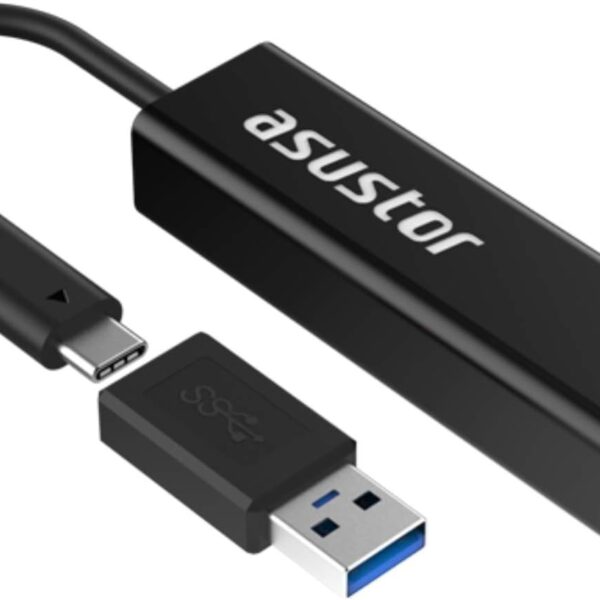 Asustor Ethernet Adapter, USB-C 3.2 Gen1 with USB-A Adapter to RJ45 2.5 Gigabit Ethernet,